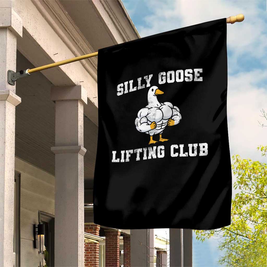 Silly Goose Lifting Club Garden Flag Funny Gym Meme - Wonder Print Shop