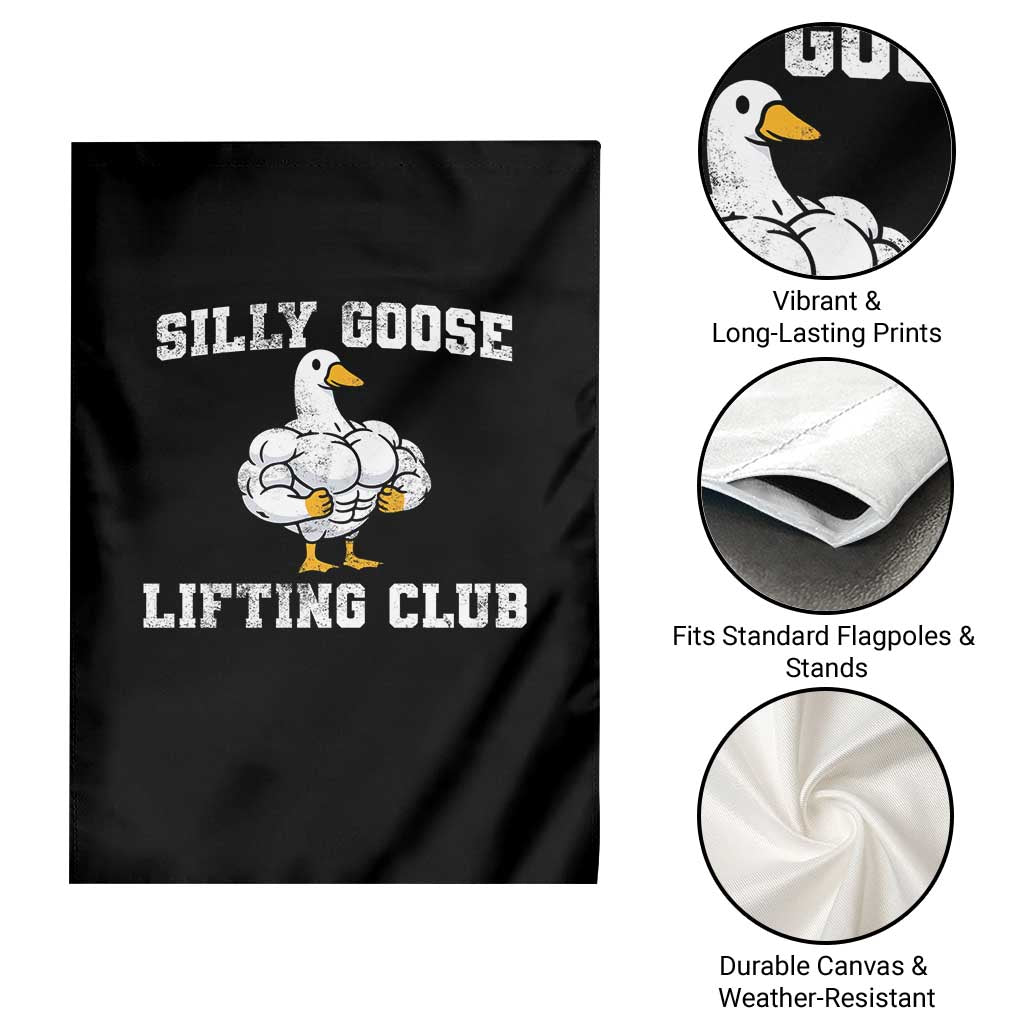 Silly Goose Lifting Club Garden Flag Funny Gym Meme - Wonder Print Shop
