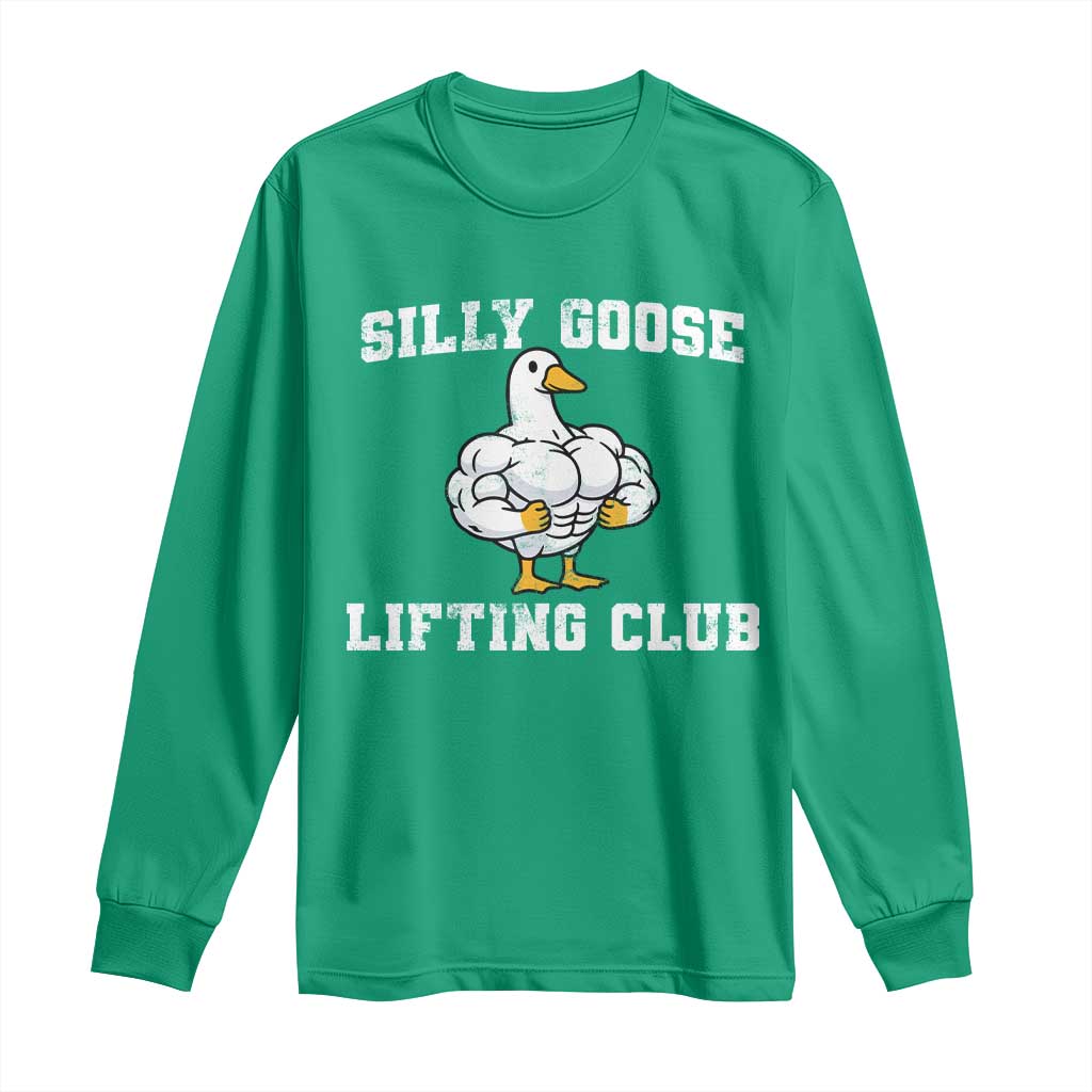 Silly Goose Lifting Club Long Sleeve Shirt Funny Gym Meme - Wonder Print Shop
