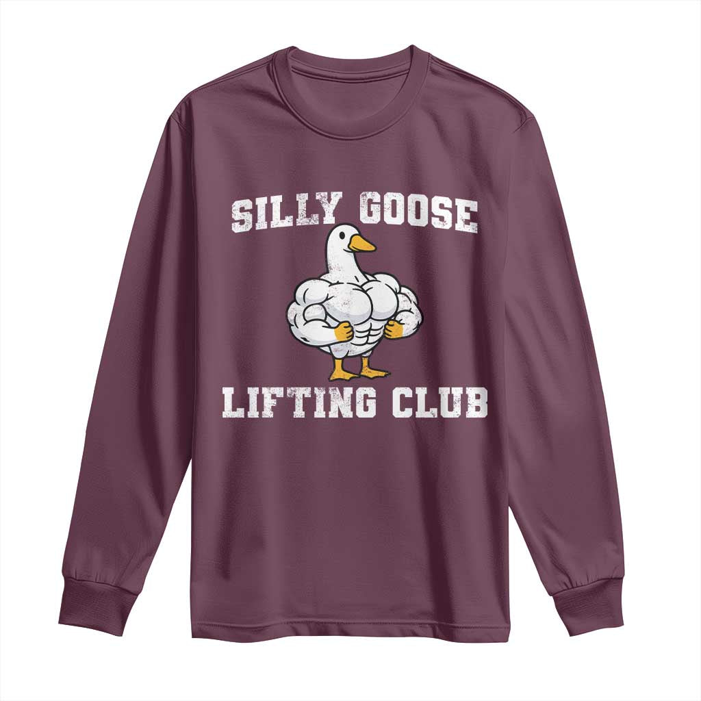 Silly Goose Lifting Club Long Sleeve Shirt Funny Gym Meme - Wonder Print Shop