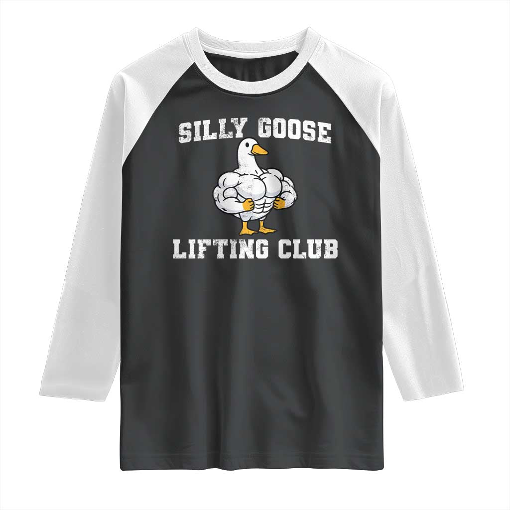 Silly Goose Lifting Club Raglan Shirt Funny Gym Meme - Wonder Print Shop