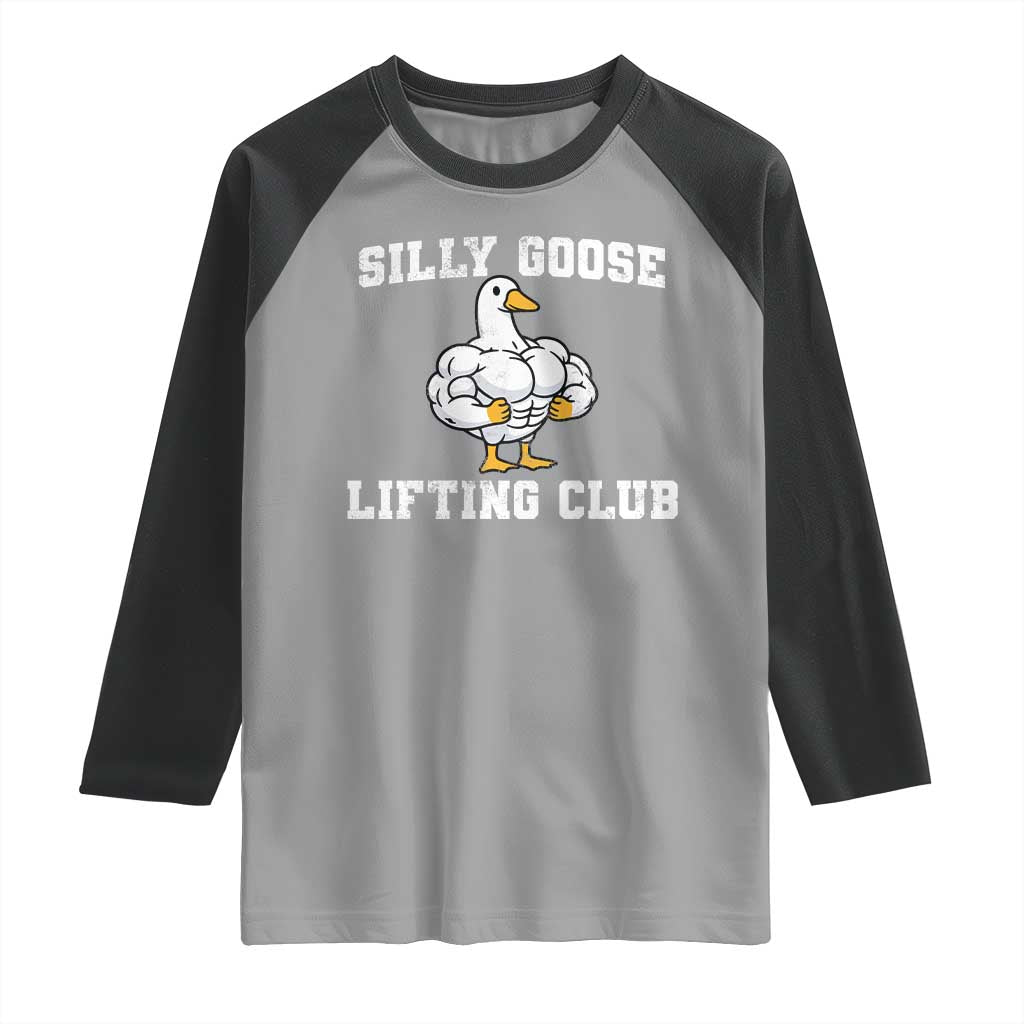 Silly Goose Lifting Club Raglan Shirt Funny Gym Meme - Wonder Print Shop