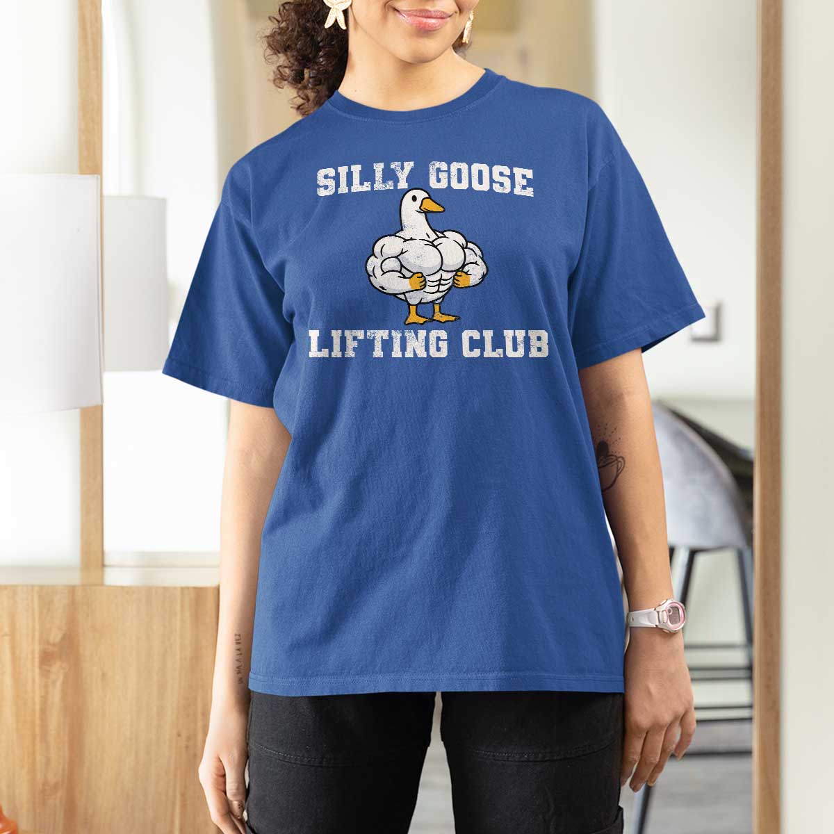 Silly Goose Lifting Club T Shirt For Women Funny Gym Meme - Wonder Print Shop
