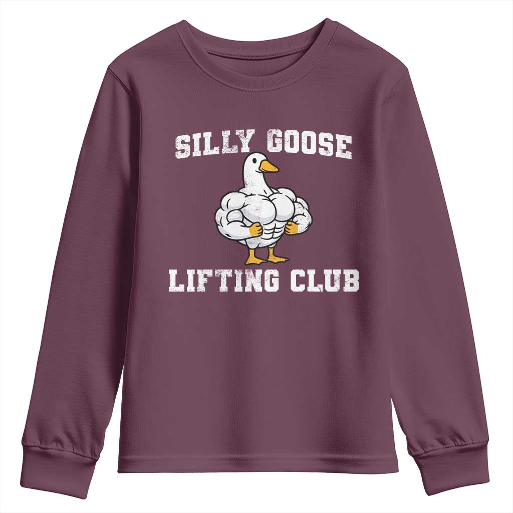 Silly Goose Lifting Club Youth Sweatshirt Funny Gym Meme - Wonder Print Shop