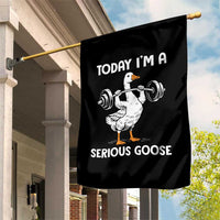 Funny Goose Weight Lifting Garden Flag Today Im A Serious Goose Weightlifter Gym Workout - Wonder Print Shop
