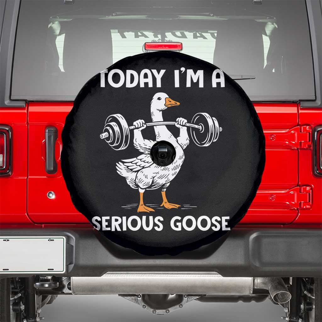 Funny Goose Weight Lifting Spare Tire Cover Today Im A Serious Goose Weightlifter Gym Workout - Wonder Print Shop