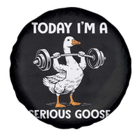 Funny Goose Weight Lifting Spare Tire Cover Today Im A Serious Goose Weightlifter Gym Workout - Wonder Print Shop