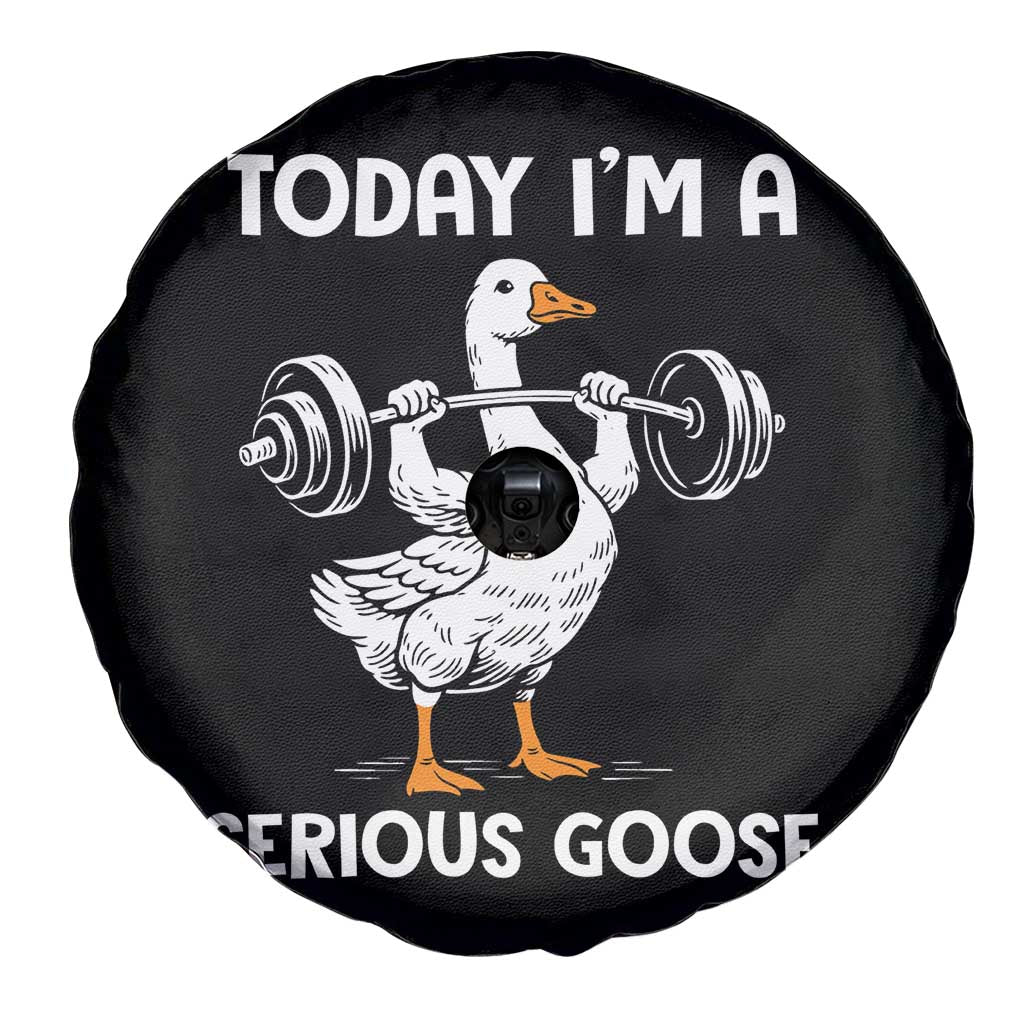Funny Goose Weight Lifting Spare Tire Cover Today Im A Serious Goose Weightlifter Gym Workout - Wonder Print Shop