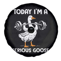 Funny Goose Weight Lifting Spare Tire Cover Today Im A Serious Goose Weightlifter Gym Workout - Wonder Print Shop