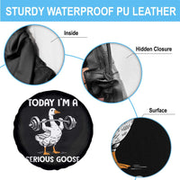 Funny Goose Weight Lifting Spare Tire Cover Today Im A Serious Goose Weightlifter Gym Workout - Wonder Print Shop