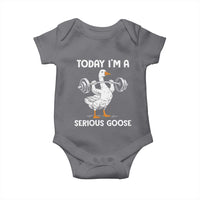 Funny Goose Weight Lifting Baby Onesie Today Im A Serious Goose Weightlifter Gym Workout - Wonder Print Shop