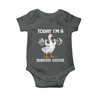 Funny Goose Weight Lifting Baby Onesie Today Im A Serious Goose Weightlifter Gym Workout - Wonder Print Shop