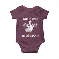 Funny Goose Weight Lifting Baby Onesie Today Im A Serious Goose Weightlifter Gym Workout - Wonder Print Shop