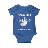 Funny Goose Weight Lifting Baby Onesie Today Im A Serious Goose Weightlifter Gym Workout - Wonder Print Shop