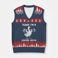 Funny Goose Weight Lifting V-Neck Knit Sweater Vest Today Im A Serious Goose Weightlifter Gym Workout - Wonder Print Shop