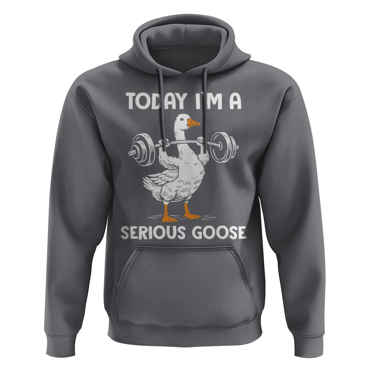 Funny Goose Weight Lifting Hoodie Today Im A Serious Goose Weightlifter Gym Workout - Wonder Print Shop