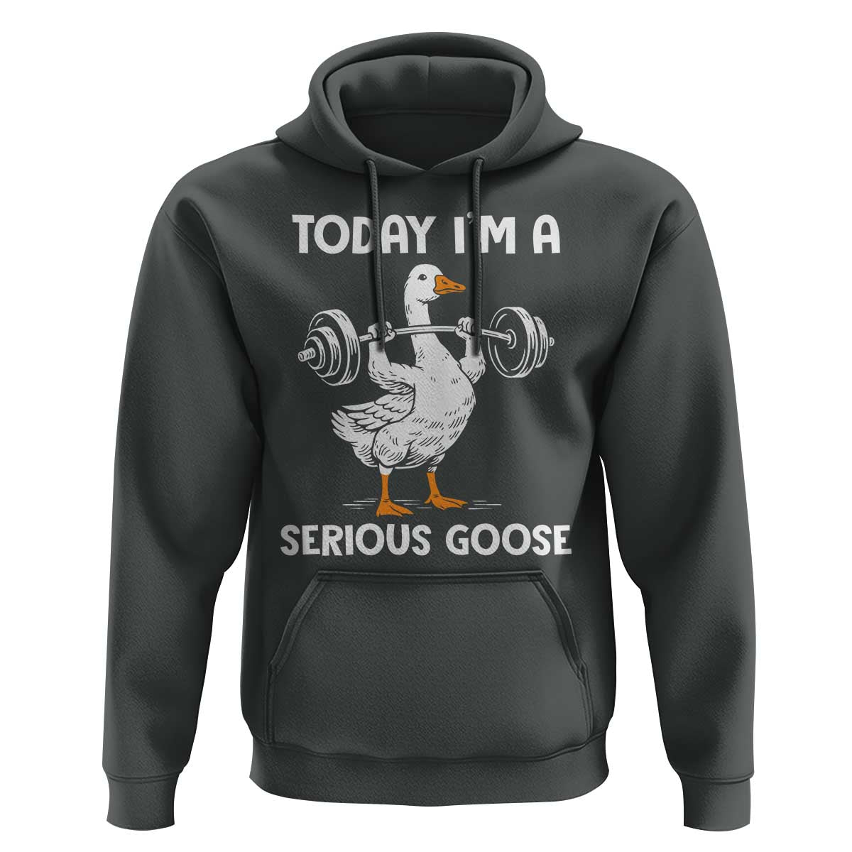 Funny Goose Weight Lifting Hoodie Today Im A Serious Goose Weightlifter Gym Workout - Wonder Print Shop