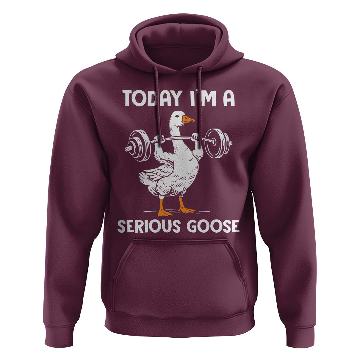 Funny Goose Weight Lifting Hoodie Today Im A Serious Goose Weightlifter Gym Workout - Wonder Print Shop