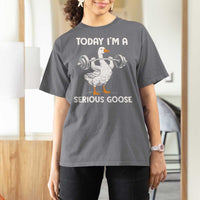Funny Goose Weight Lifting T Shirt For Women Today Im A Serious Goose Weightlifter Gym Workout - Wonder Print Shop