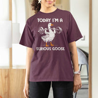 Funny Goose Weight Lifting T Shirt For Women Today Im A Serious Goose Weightlifter Gym Workout - Wonder Print Shop
