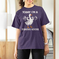 Funny Goose Weight Lifting T Shirt For Women Today Im A Serious Goose Weightlifter Gym Workout - Wonder Print Shop
