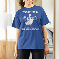 Funny Goose Weight Lifting T Shirt For Women Today Im A Serious Goose Weightlifter Gym Workout - Wonder Print Shop