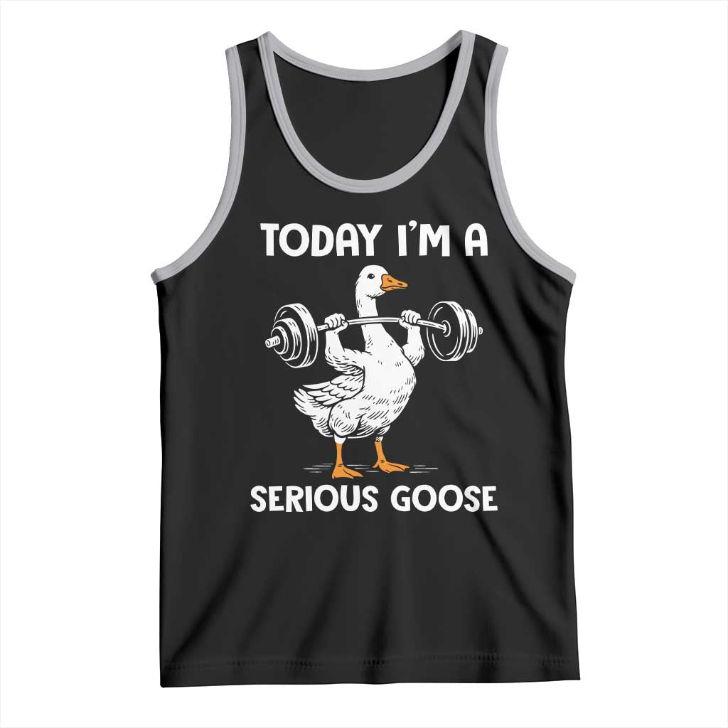 Funny Goose Weight Lifting Tank Top Today Im A Serious Goose Weightlifter Gym Workout - Wonder Print Shop