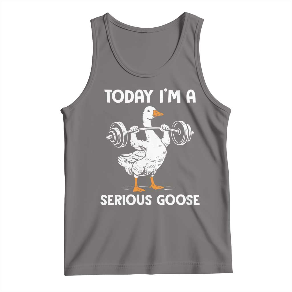 Funny Goose Weight Lifting Tank Top Today Im A Serious Goose Weightlifter Gym Workout - Wonder Print Shop