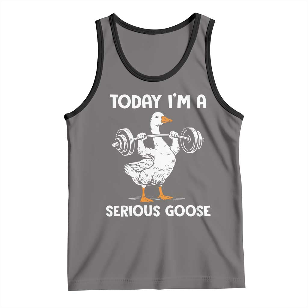 Funny Goose Weight Lifting Tank Top Today Im A Serious Goose Weightlifter Gym Workout - Wonder Print Shop