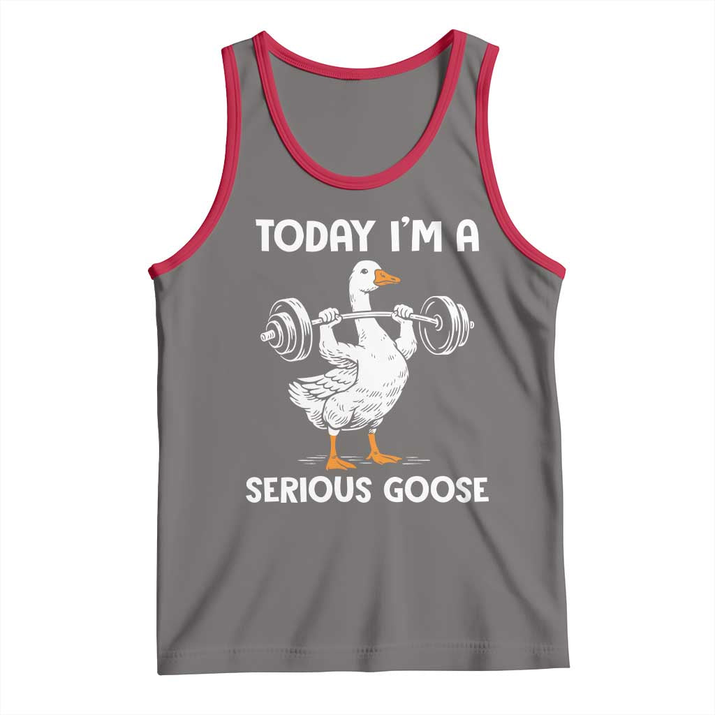 Funny Goose Weight Lifting Tank Top Today Im A Serious Goose Weightlifter Gym Workout - Wonder Print Shop