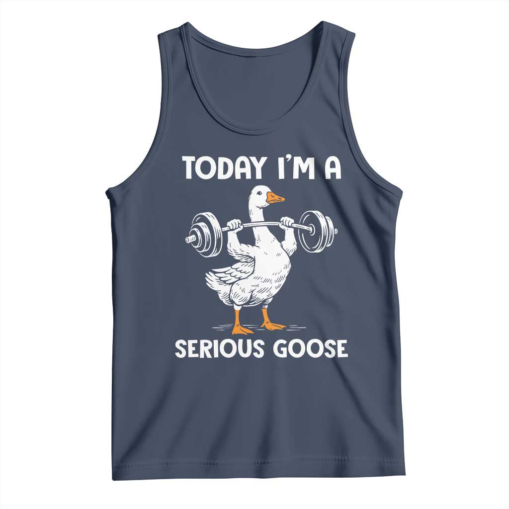 Funny Goose Weight Lifting Tank Top Today Im A Serious Goose Weightlifter Gym Workout - Wonder Print Shop