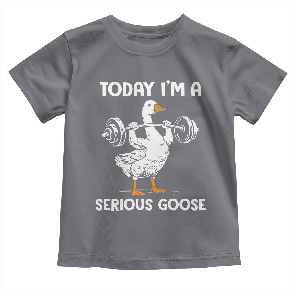 Funny Goose Weight Lifting Toddler T Shirt Today Im A Serious Goose Weightlifter Gym Workout - Wonder Print Shop