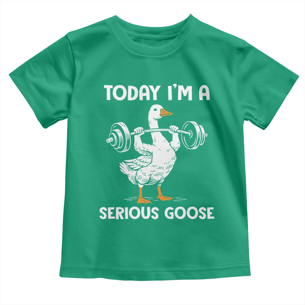 Funny Goose Weight Lifting Toddler T Shirt Today Im A Serious Goose Weightlifter Gym Workout - Wonder Print Shop