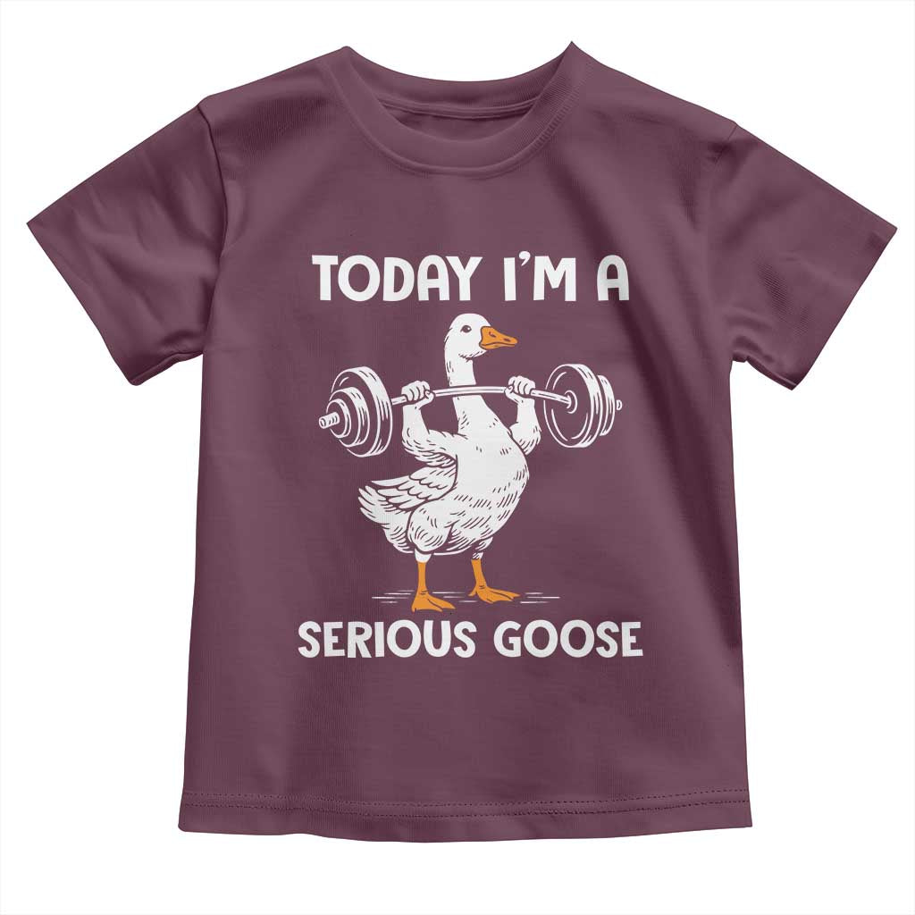 Funny Goose Weight Lifting Toddler T Shirt Today Im A Serious Goose Weightlifter Gym Workout - Wonder Print Shop