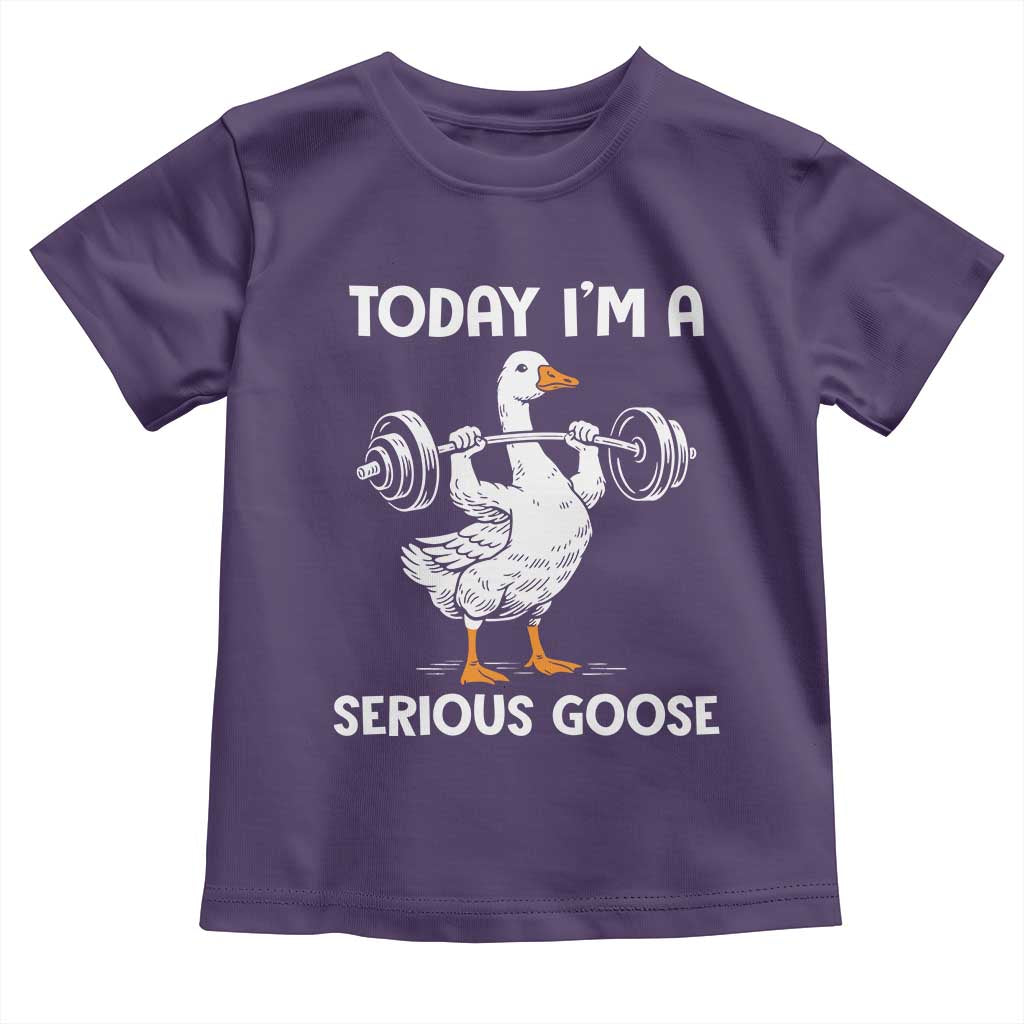 Funny Goose Weight Lifting Toddler T Shirt Today Im A Serious Goose Weightlifter Gym Workout - Wonder Print Shop