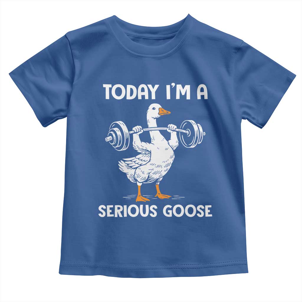 Funny Goose Weight Lifting Toddler T Shirt Today Im A Serious Goose Weightlifter Gym Workout - Wonder Print Shop