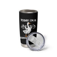 Funny Goose Weight Lifting Tumbler Cup Today Im A Serious Goose Weightlifter Gym Workout - Wonder Print Shop