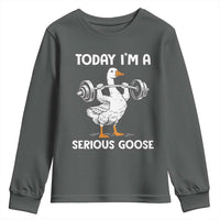 Funny Goose Weight Lifting Youth Sweatshirt Today Im A Serious Goose Weightlifter Gym Workout - Wonder Print Shop