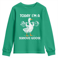 Funny Goose Weight Lifting Youth Sweatshirt Today Im A Serious Goose Weightlifter Gym Workout - Wonder Print Shop