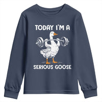 Funny Goose Weight Lifting Youth Sweatshirt Today Im A Serious Goose Weightlifter Gym Workout - Wonder Print Shop