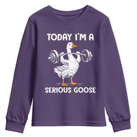 Funny Goose Weight Lifting Youth Sweatshirt Today Im A Serious Goose Weightlifter Gym Workout - Wonder Print Shop