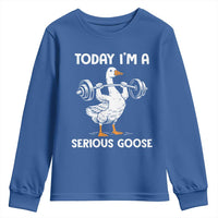 Funny Goose Weight Lifting Youth Sweatshirt Today Im A Serious Goose Weightlifter Gym Workout - Wonder Print Shop