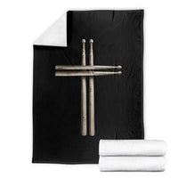 Christian Drummer Throw Blanket Drumstick Cross Rock Music Lover Gift - Wonder Print Shop