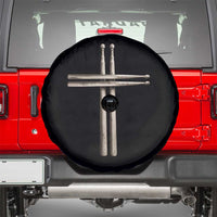 Christian Drummer Spare Tire Cover Drumstick Cross Rock Music Lover Gift - Wonder Print Shop
