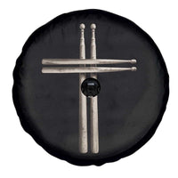 Christian Drummer Spare Tire Cover Drumstick Cross Rock Music Lover Gift - Wonder Print Shop