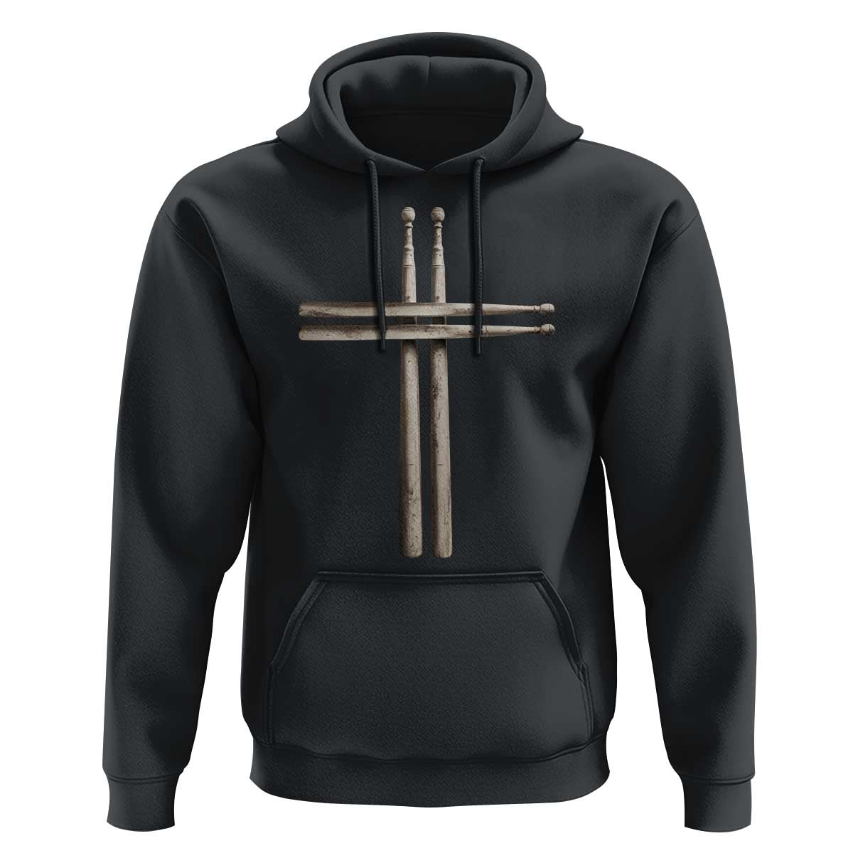 Christian Drummer Hoodie Drumstick Cross Rock Music Lover Gift - Wonder Print Shop