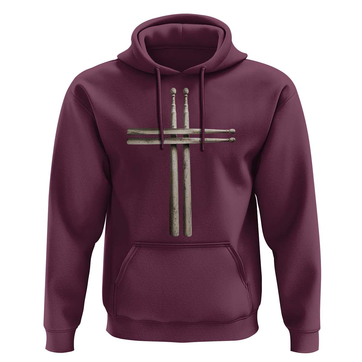 Christian Drummer Hoodie Drumstick Cross Rock Music Lover Gift - Wonder Print Shop