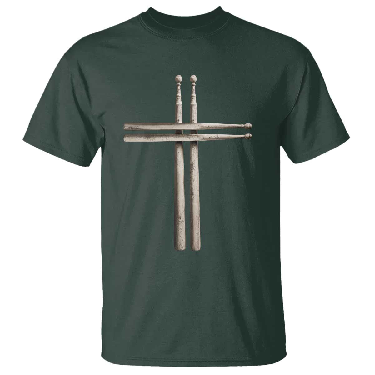 Christian Drummer T Shirt Drumstick Cross Rock Music Lover Gift - Wonder Print Shop