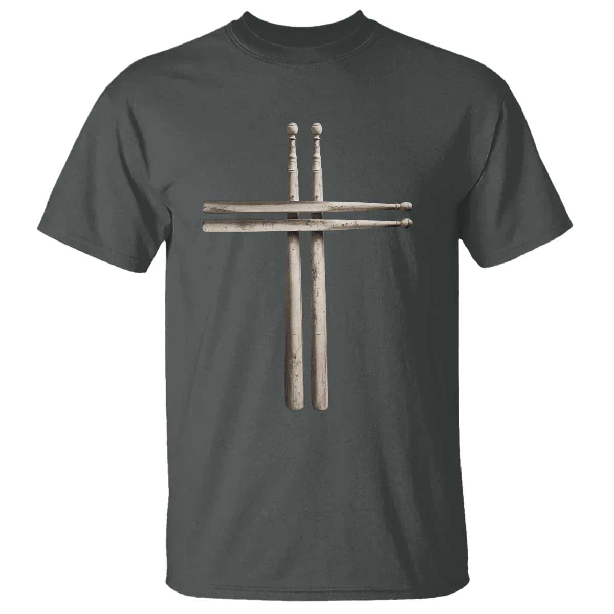 Christian Drummer T Shirt Drumstick Cross Rock Music Lover Gift - Wonder Print Shop