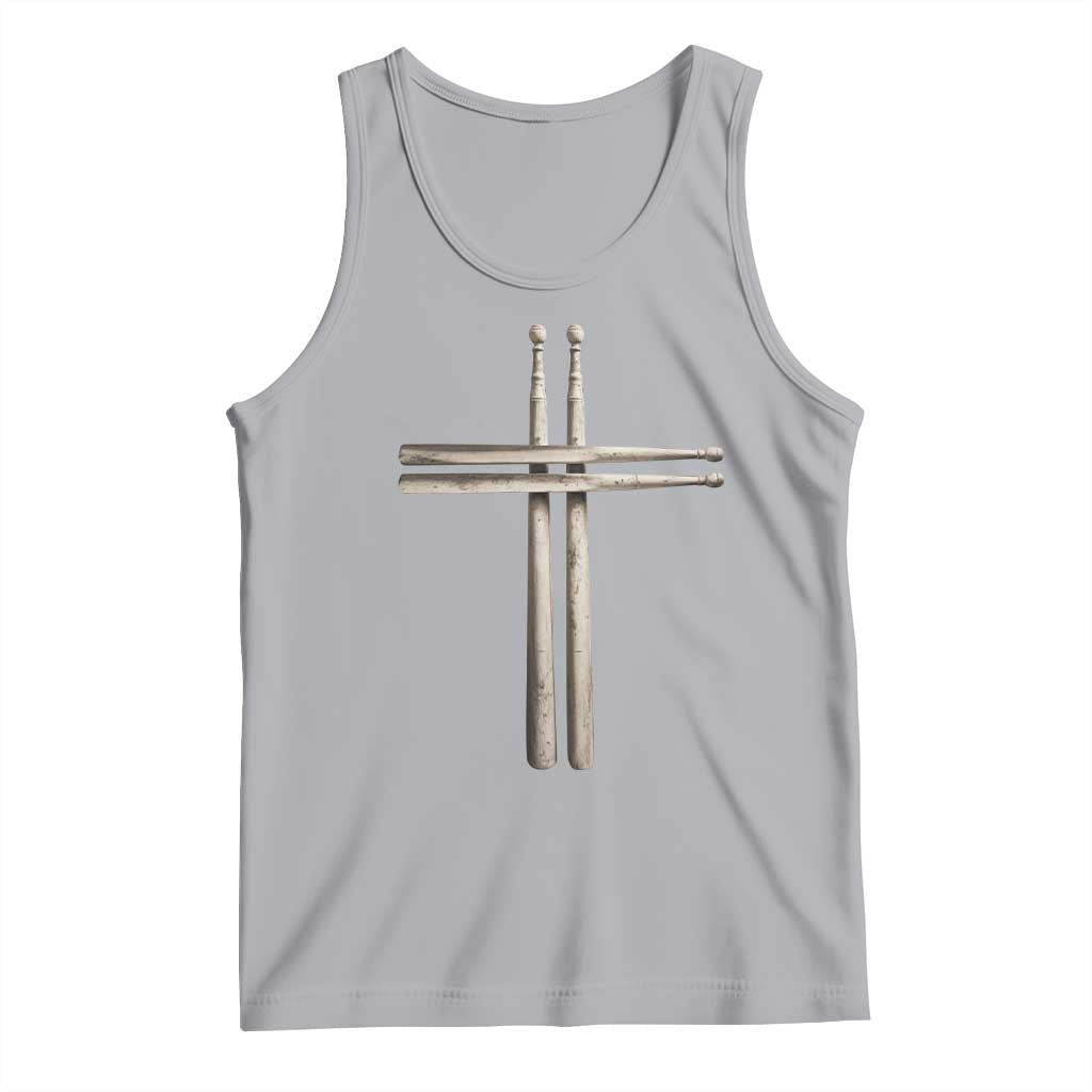 Christian Drummer Tank Top Drumstick Cross Rock Music Lover Gift - Wonder Print Shop